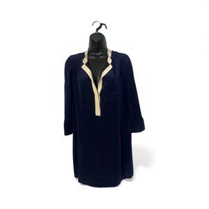J. Crew Silk Tunic Blouse Women’s 8 Natutical Drapey Popover Rexlaxed Top